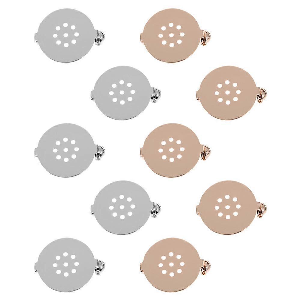20 Pcs Assorted Color Brooch Tray Copper DIY Accessories Ideal for Craft Making Gifts