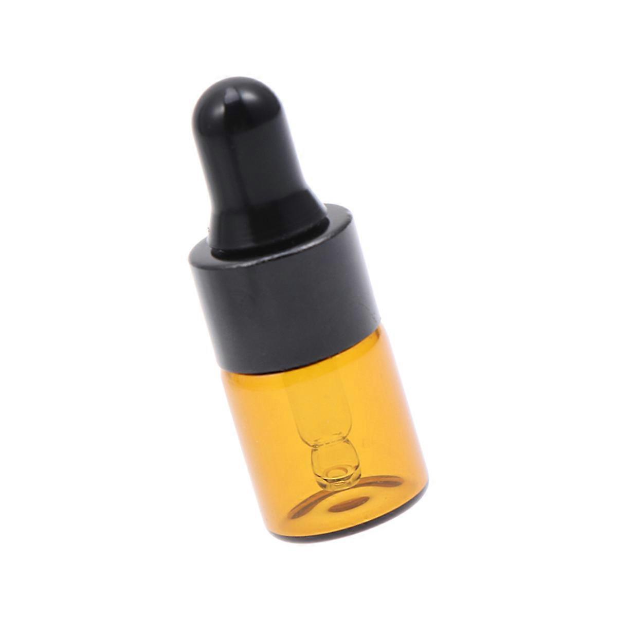 100 Pcs Glass Sub Bottle Transparent Dropper 2ml Dark Brown Pattern For Cosmetic Transfer Storing