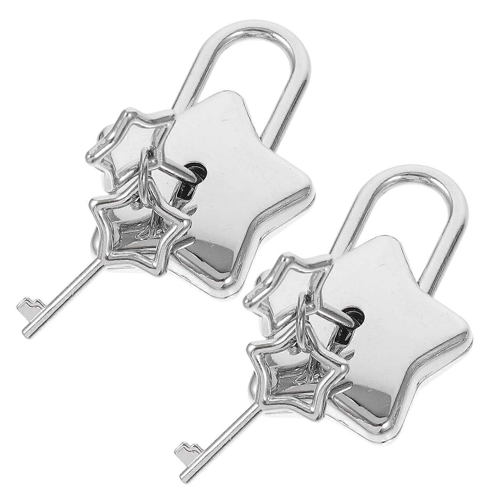 Small Star Shaped Padlock 8Pcs With Keys For Decoration Women’s Gifts Daily Use Storage Security