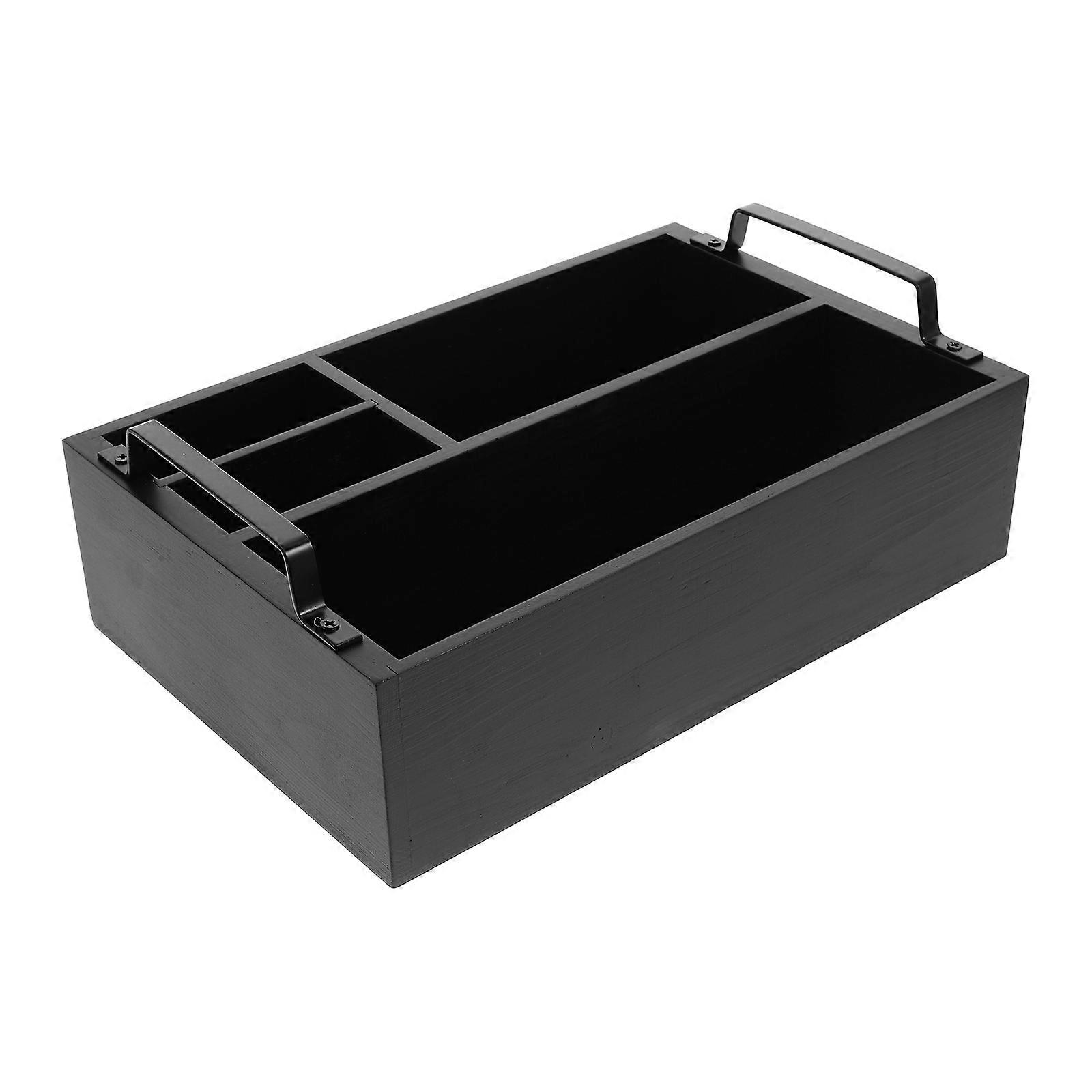 Espresso Station Organizer With Compartment Design Ideal For Coffee Lovers Black Color Multi-Functional 1Pcs