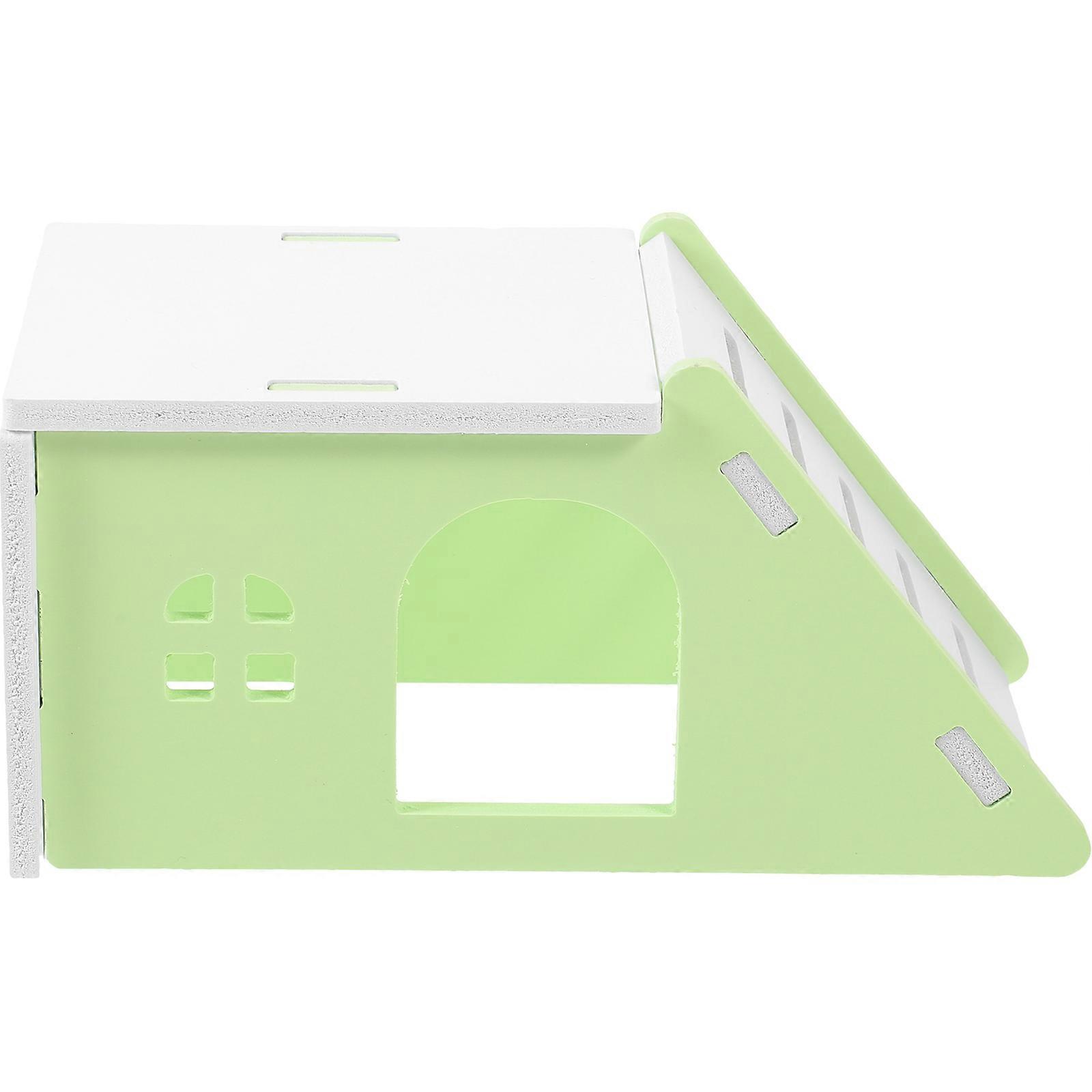 Hamster Wood House Villa Hamster Hideout Pet Nest Assorted Color For 1Set