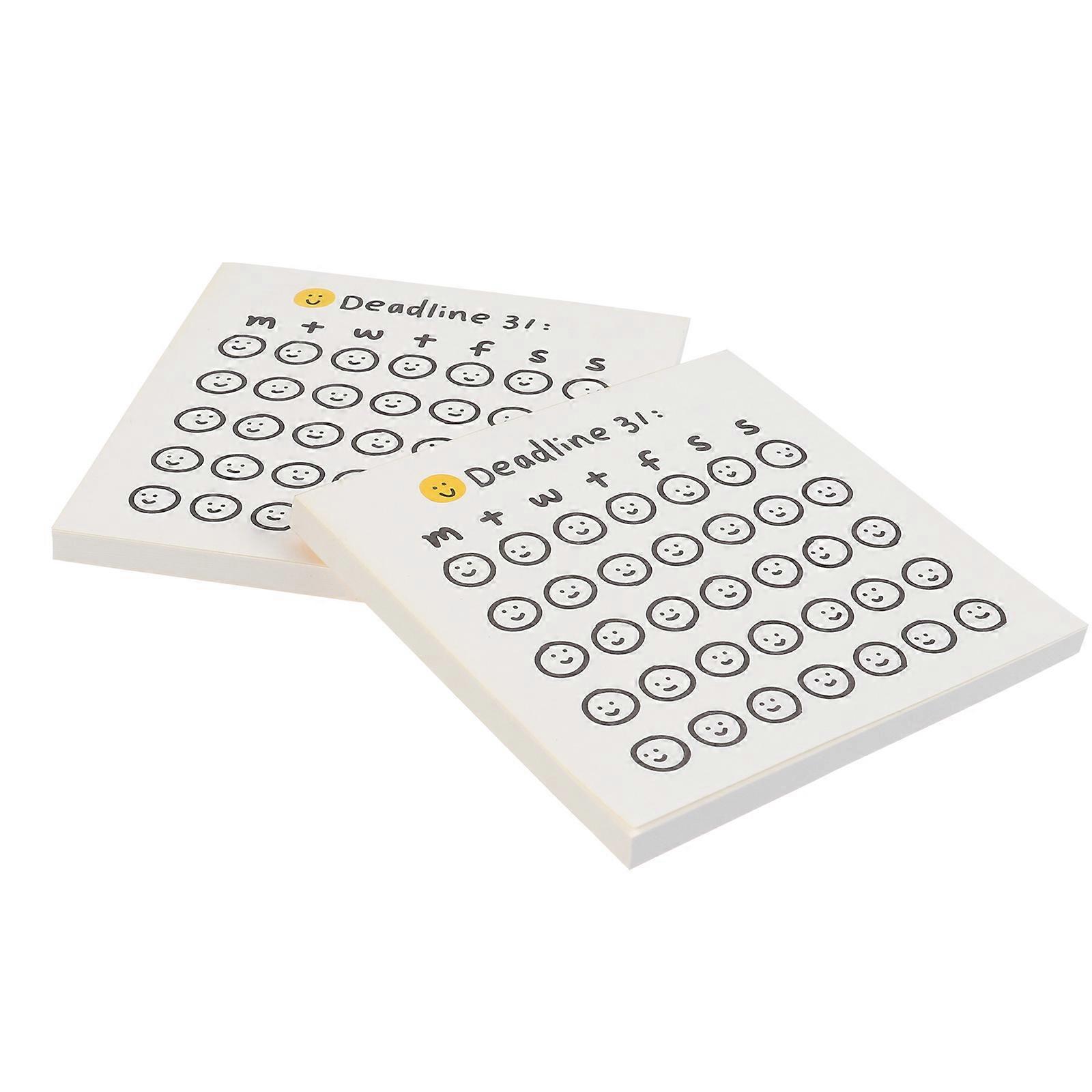 Lovely Happy Countdown Memo Notes 2Pcs for Students Professionals Friends White Paper
