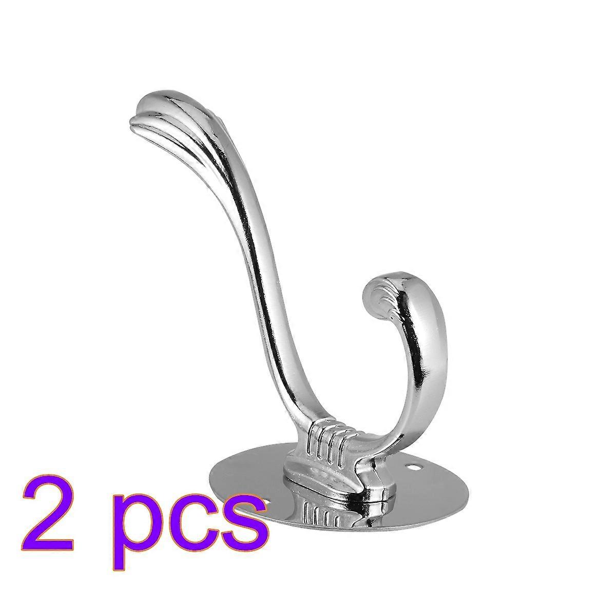 Silver Stainless Steel Coat Hook for Organizing Towels 2Pcs