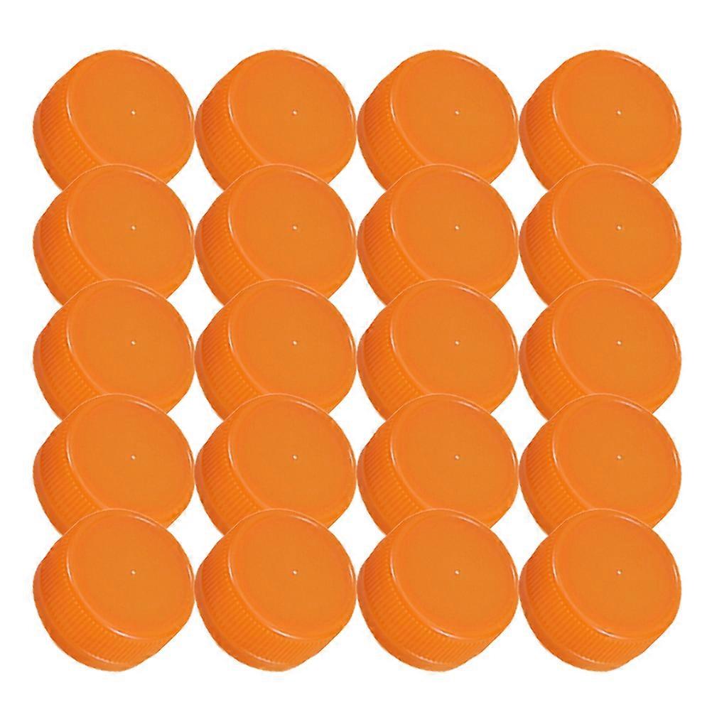 Plastic Bottle Caps For Diy Crafts 100 Pcs Leak-Proof Lids Versatile Use Orange Round Design