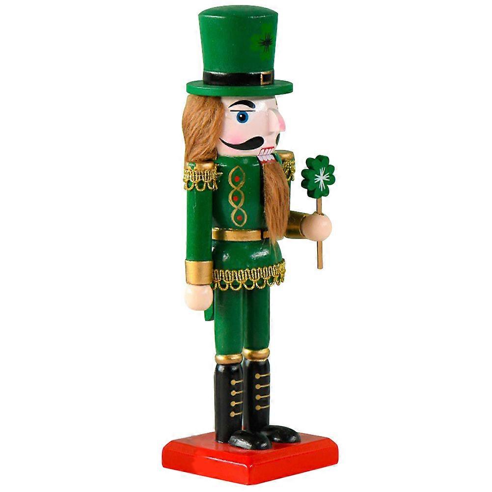 Wooden Nutcracker Decor 2Pcs Green for Decoration with Smooth Surface