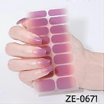 Neue Nagellackfolie Nagelaufkleber 16 Finger Gradienten Nagelaufkleber einfache Nagelaufkleber ZE-0671 bloßes Stück + Nagelfeile