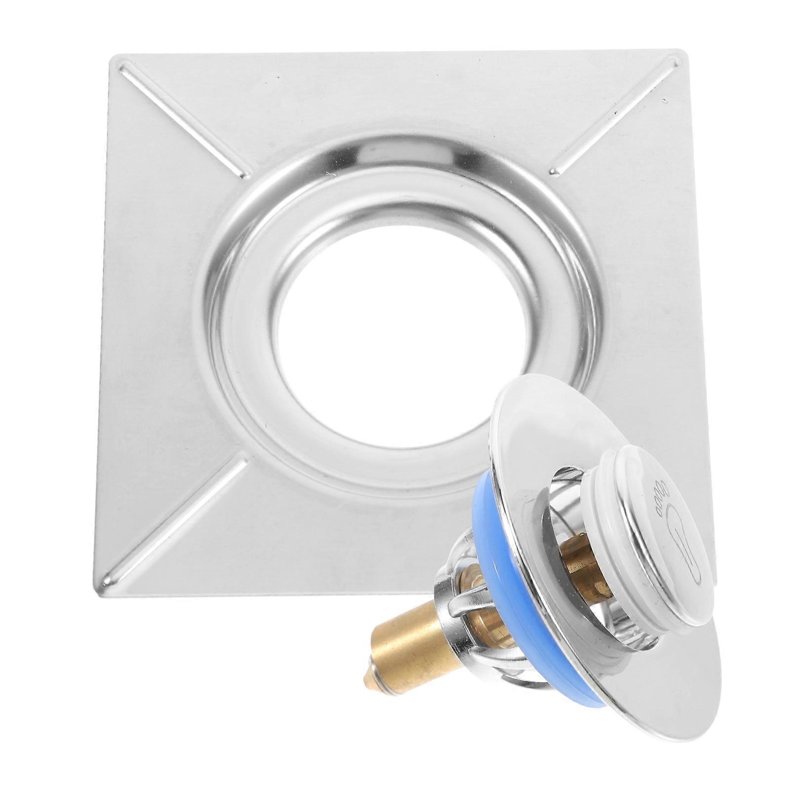 Utility Sink Drain Strainer Bathroom Sink Drain Stopper with 5Pcs Push Button