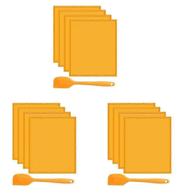 12PCS Silicone Dehydrator Sheets Dehydrator Mats with Edge for Fruit Leather Liquid Fruits Meat Herb