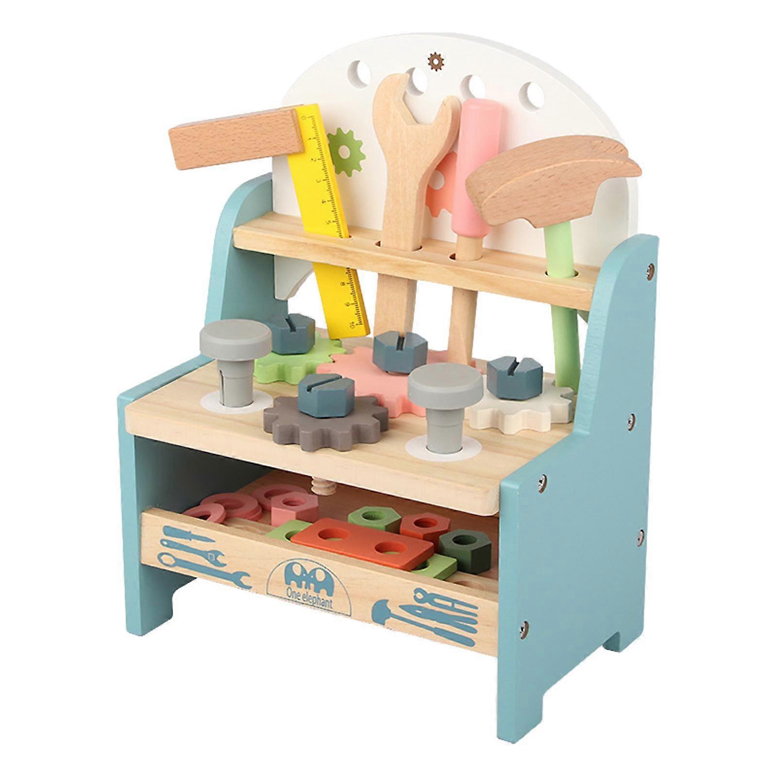 Wooden Play Tool Bench Work Workshop Construction Funny Play Tools Gift