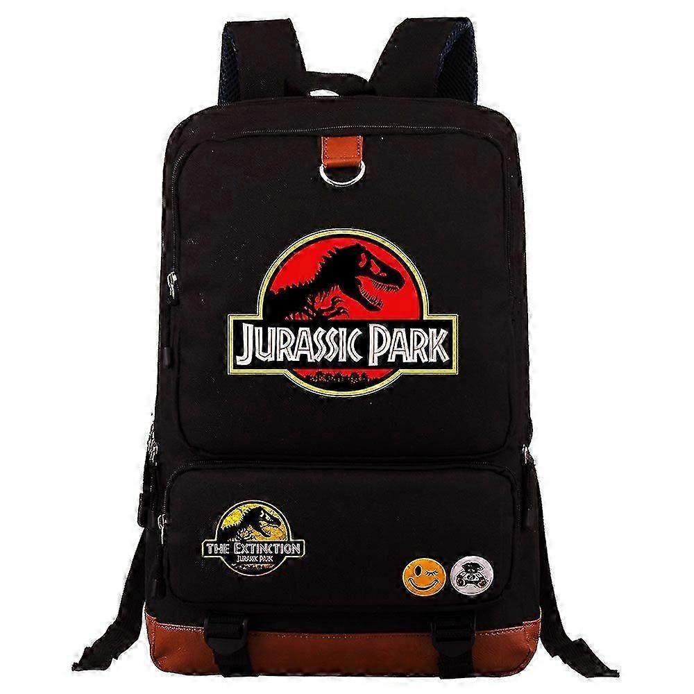 Jurassic World & Park Backpack: Durable Laptop Travel Bag - リュックサック、メッセンジャー、ショルダーストラップ付きスクールバッグ For Characters & School Supplies