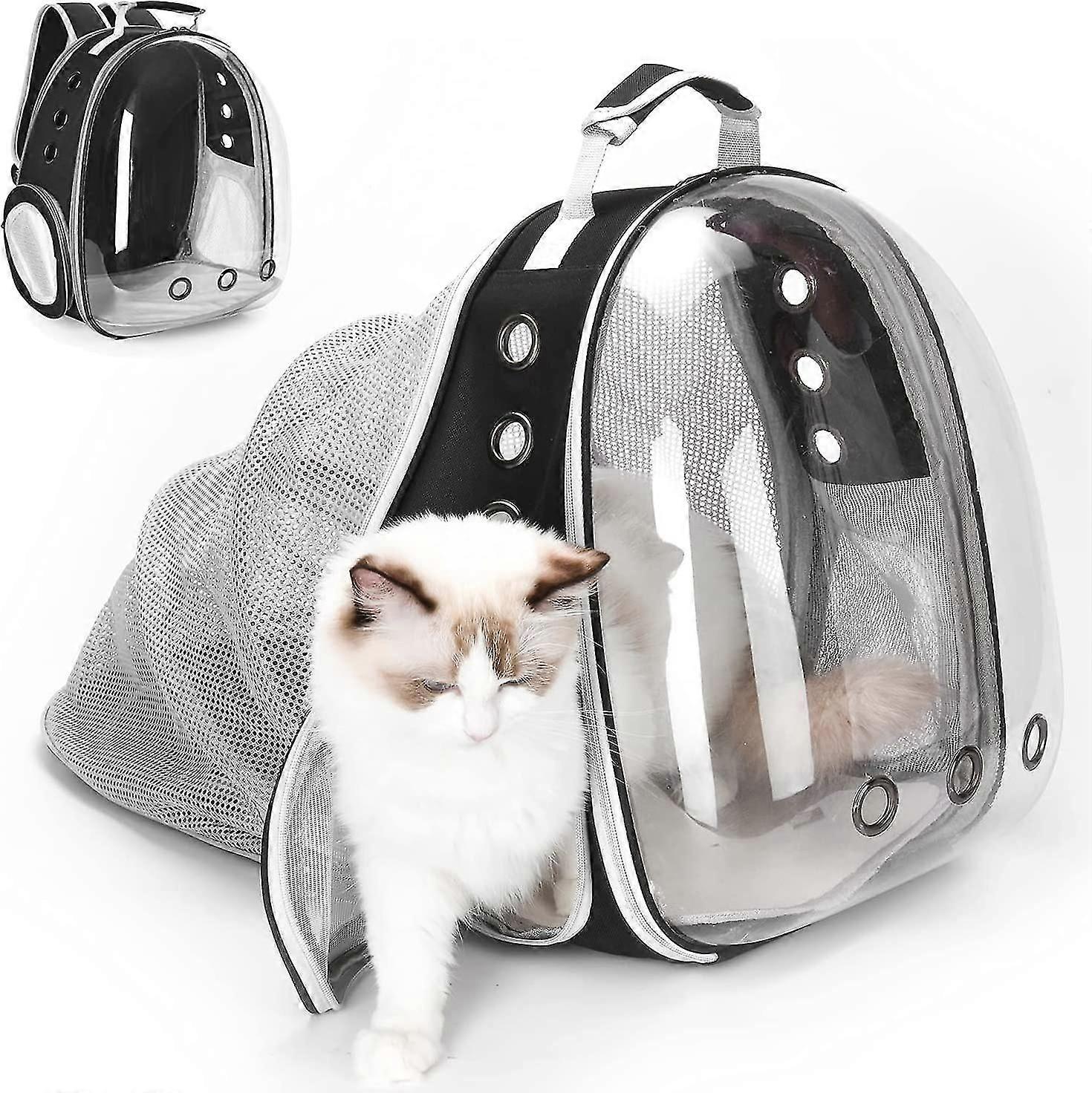 Cat Dog Backpack.cat Dog Carrier Bag For Small Dog Cat Bubble Bag With Clear Front Window And Expandable Back, Ideal For Travel