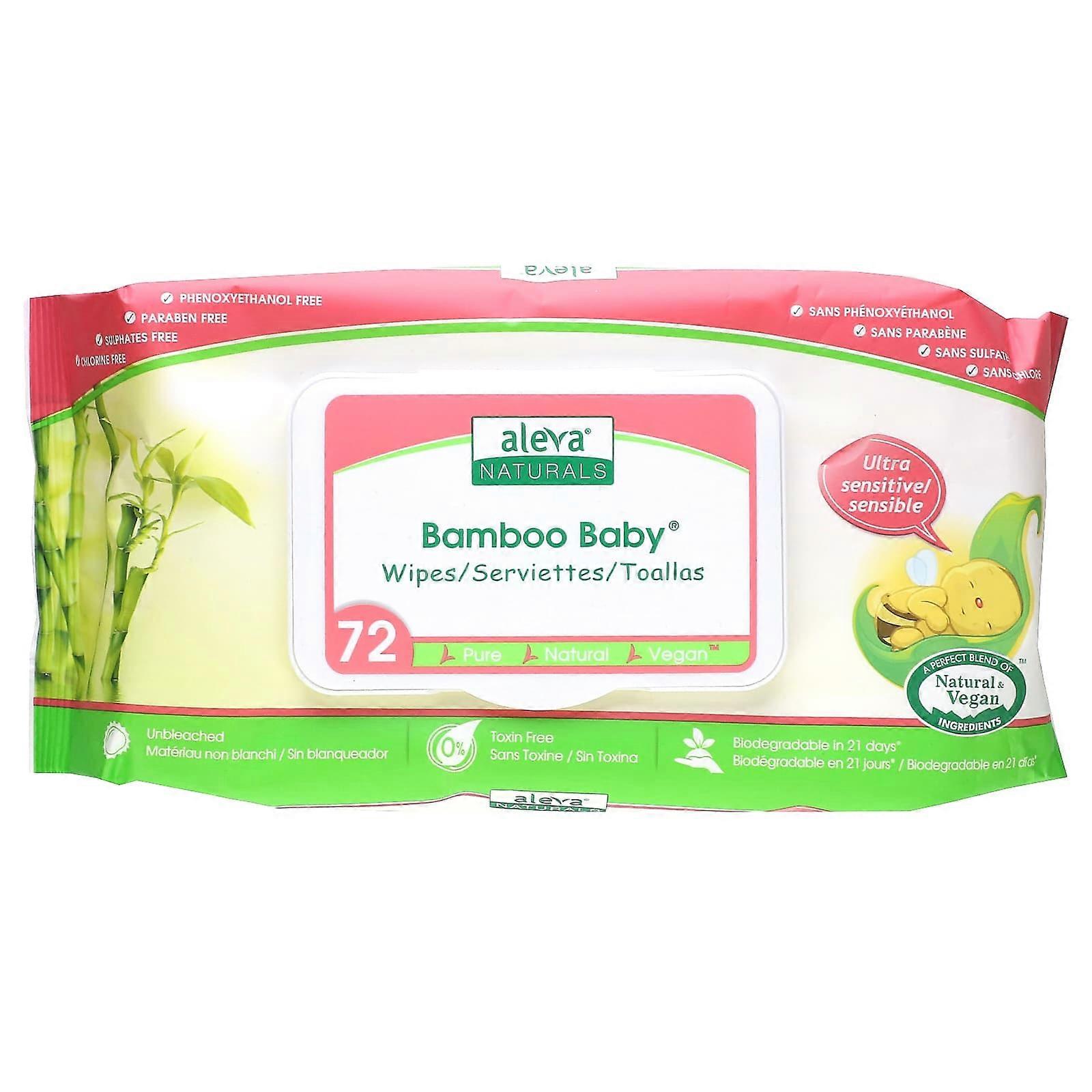 Bamboo Baby Wipes, Ultra Sensitive, 72 Wipes