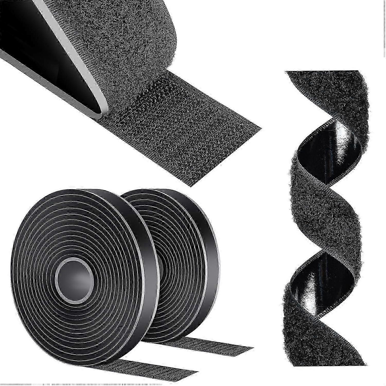 Double Sided Self Adhesive Scratch Tape, 25m Adhesive Scratch Tape Self Adhesive Hook and Loop Tape, 20mm Strong Adhesive Hook Loop Tapes for Househol