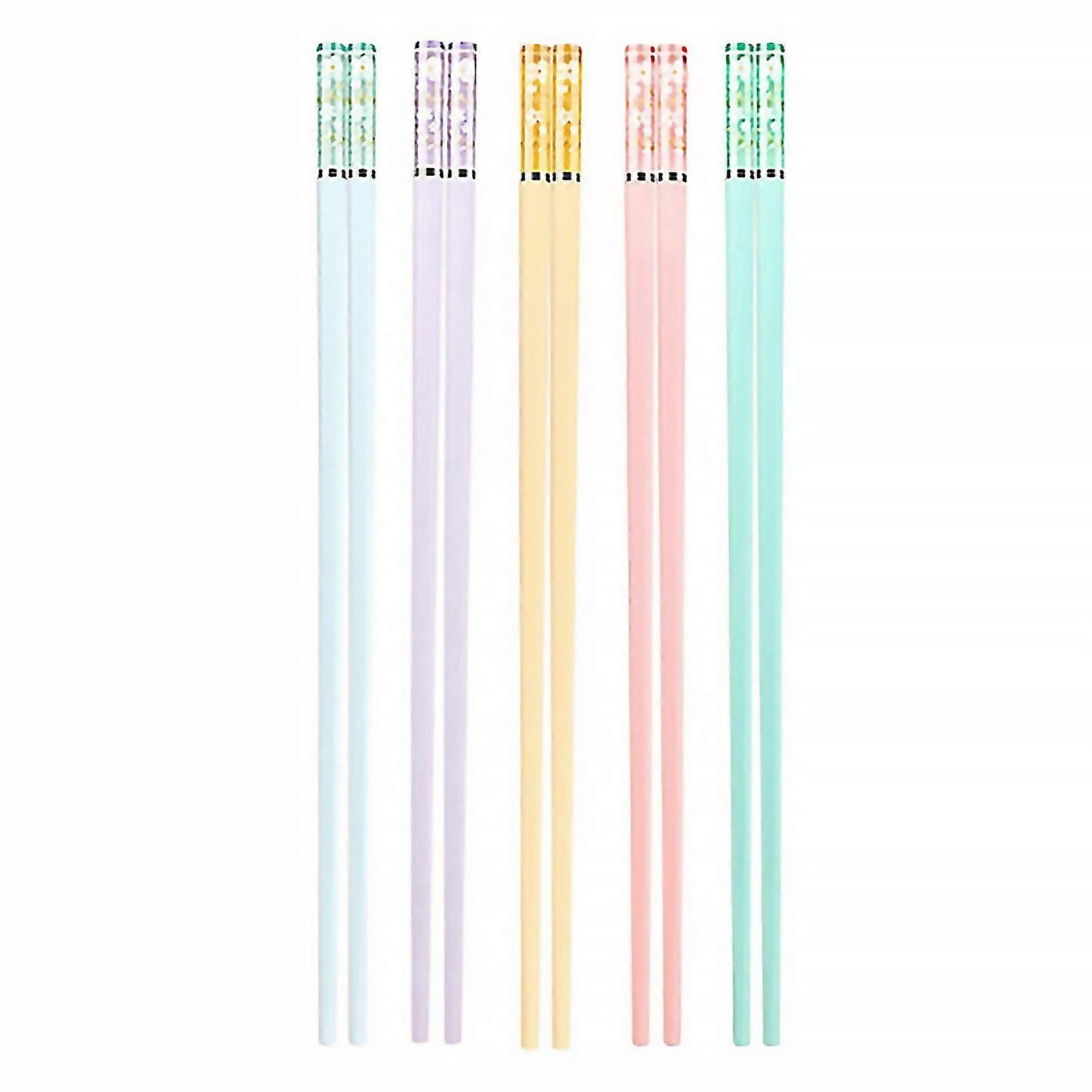 For 5 Pairset Japanese Chopsticks Heatresistant Antiscratch Cherry Blossom Patterns Daily Use Safe F