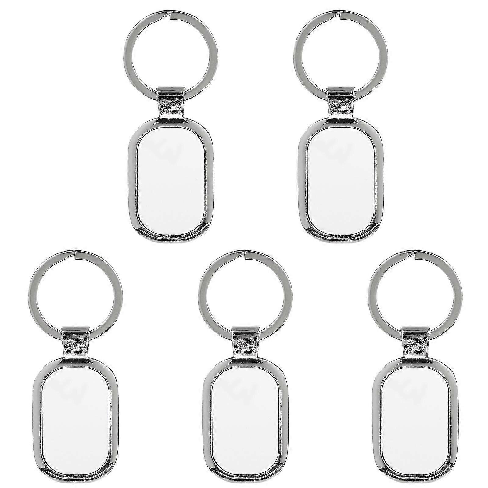 5pcs Sublimation Keychain DIY Key Ring Blank Key Chain Metal Key Ring Ornament