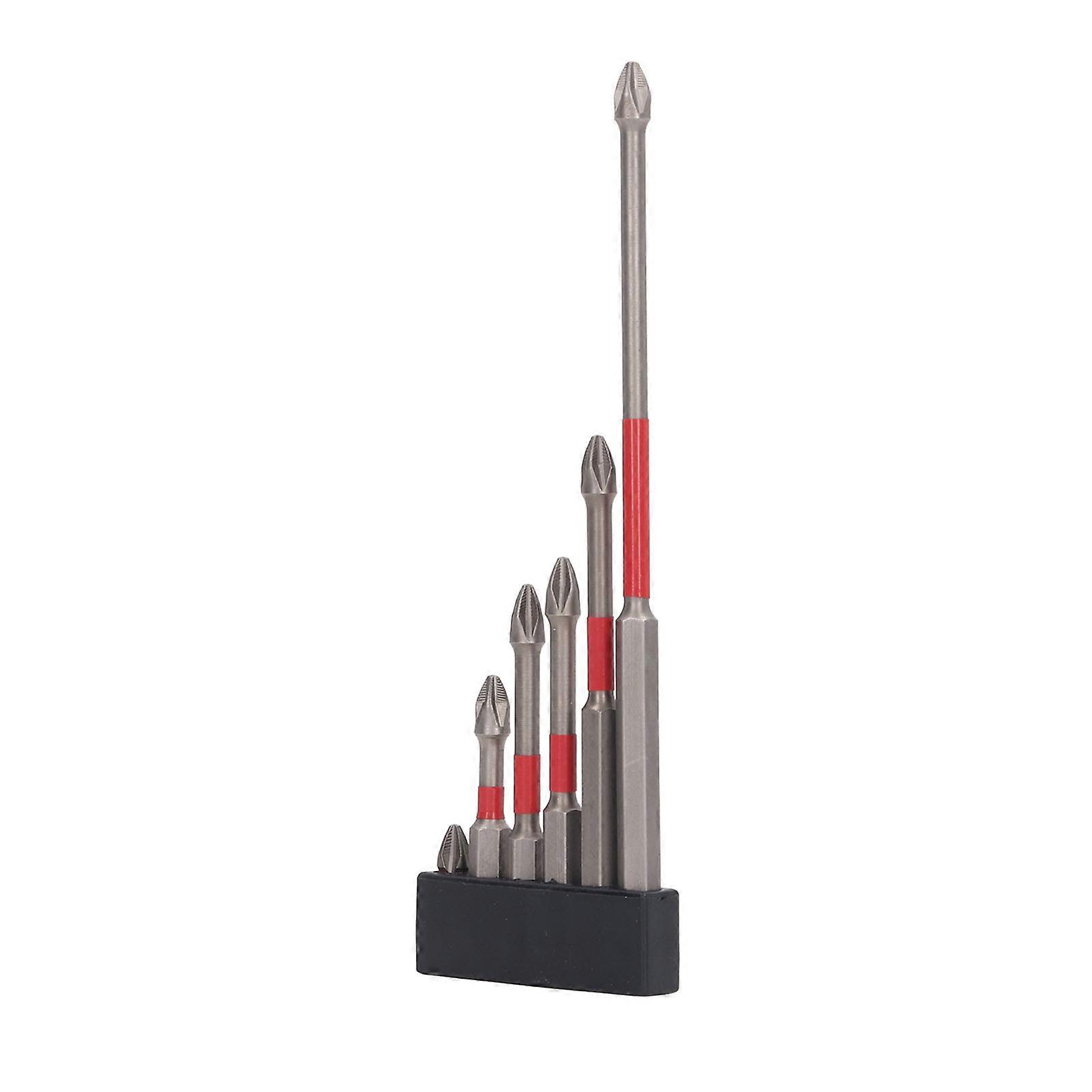 6PCS Electric Screwdriver Bits Cross Head Drill Driver Bit Set Alloy Steel Strong Magnetic Power Bits 