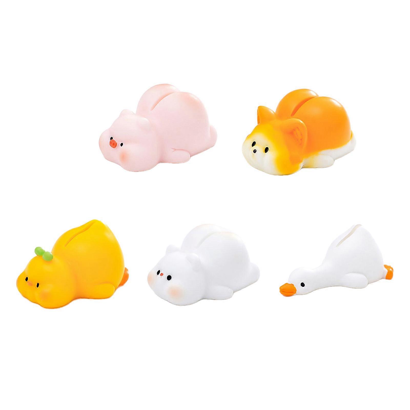 5Pcs Animal Shape Resin Name Cards Stand Tabletop Card Stand Photo Display Stands For Table Number Memos Note Picture Multicolor