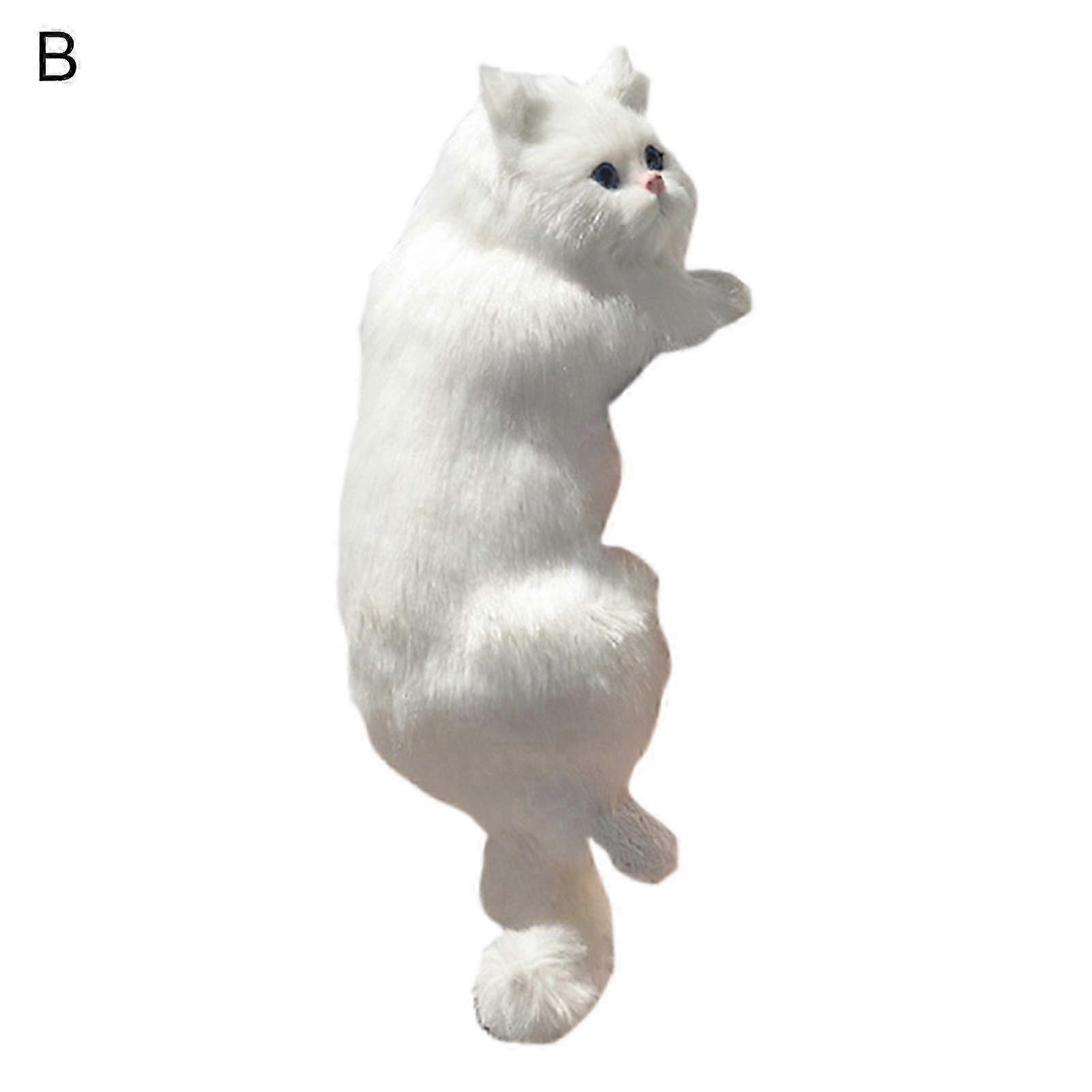 Wharick Simulation Cat Vivid Artificial Fur Lovely Simulation Stuffed Plush Cat Toy for Household