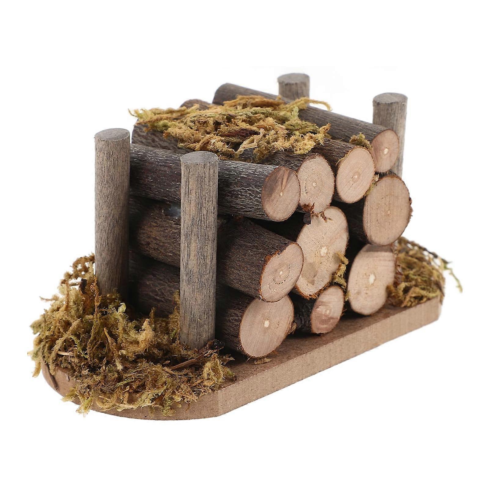 Mini vedhögstillbehör för dockhusträdgårdar camping ved rekvisita för gör-det-själv-berättelse landskapsdesign flerfärgad