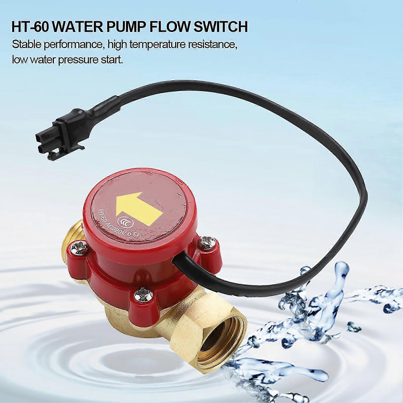 Ht-60 Water Flow Switch Heat-resistant High Sensitivity Ac 220v Automatic Low Pressure Flow Switch For Solar Heater Qinhai