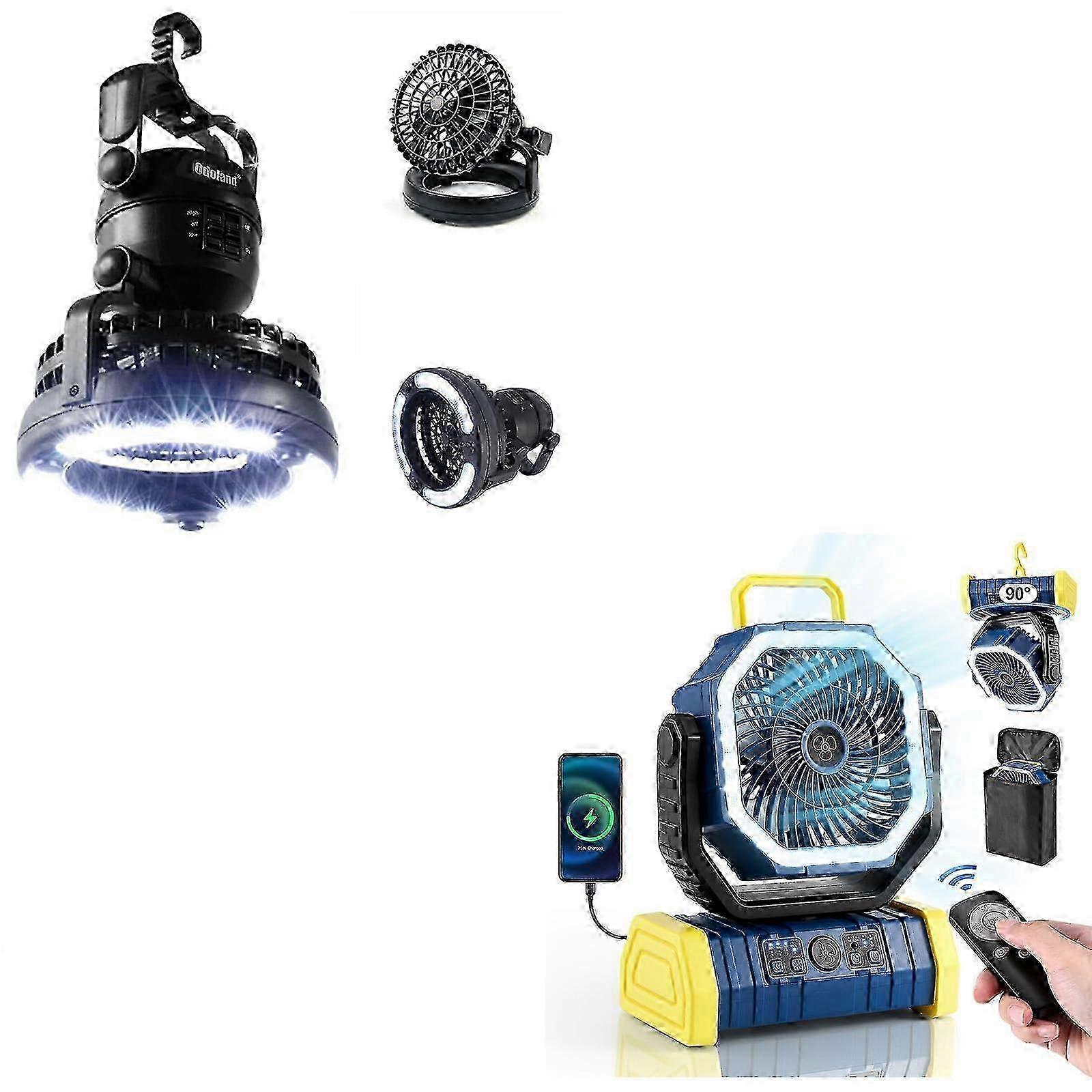 Improved Camping Bundle: LED Lantern & 30000mAh Fan with Lantern Light