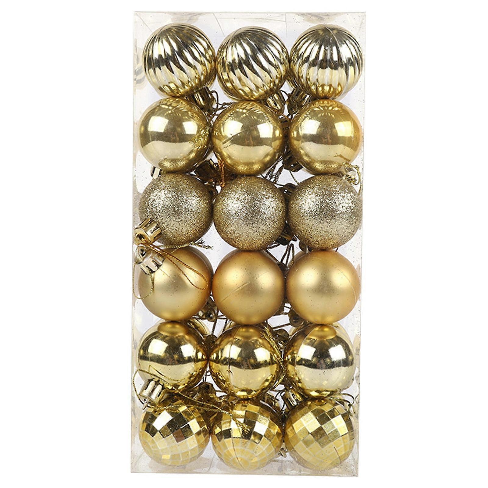 Visland 36Pcs 4cm Christmas Ornaments with Hanging Hole, Colorfast Unbreakable Xmas Tree Decor Baubles for Party, compatible with standard hooks