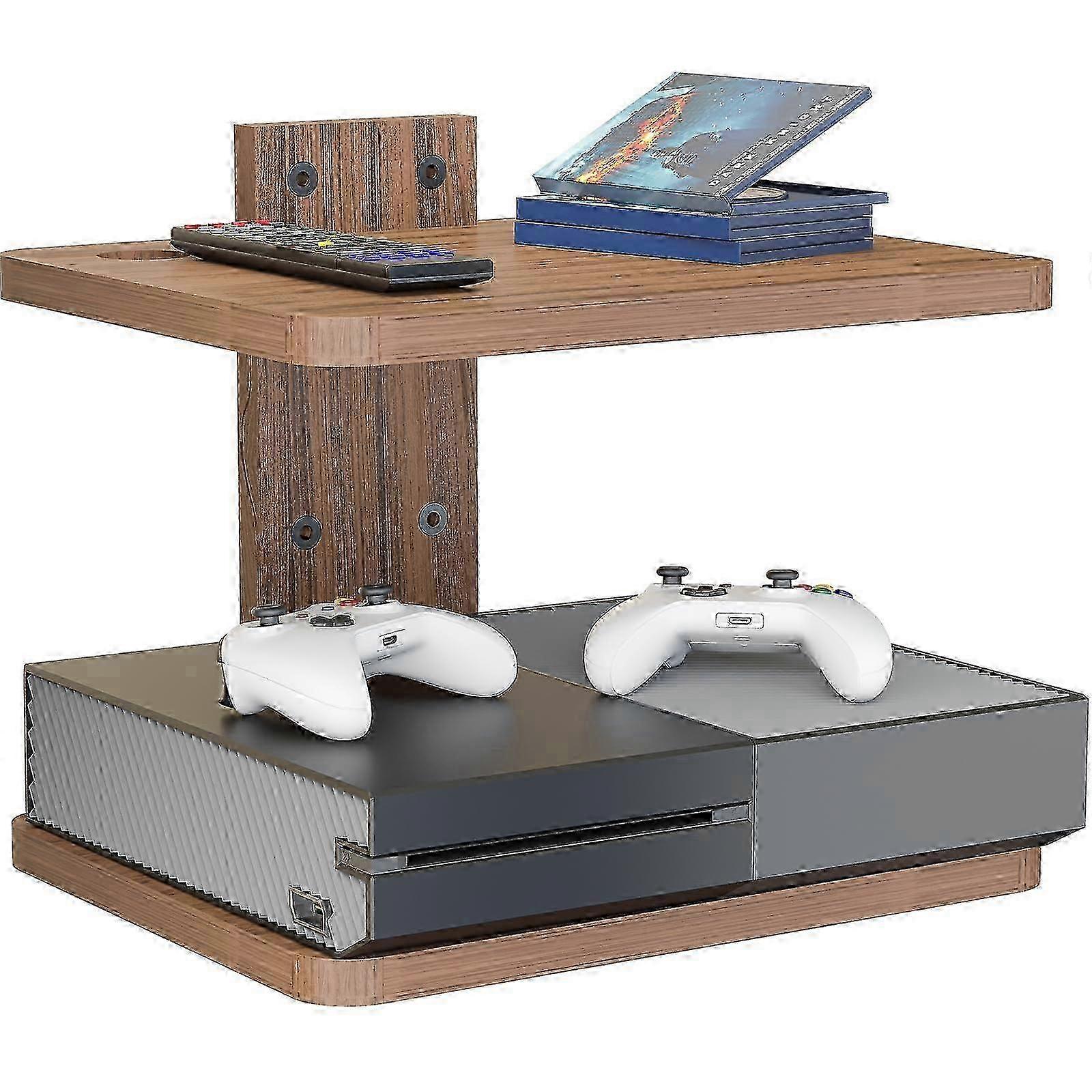 حامل تلفزيون عائم خشبي مثبت على الحائط مناسب لمشغل DVD ، يدعم ما يصل إلى 22 رطلا من الوزن