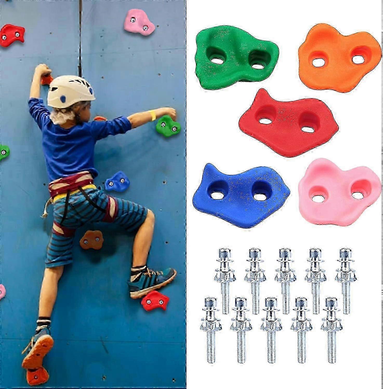 Kit di arrampicata all'aperto per bambini con impugnature per parete da arrampicata - Set di pietre da arrampicata su roccia