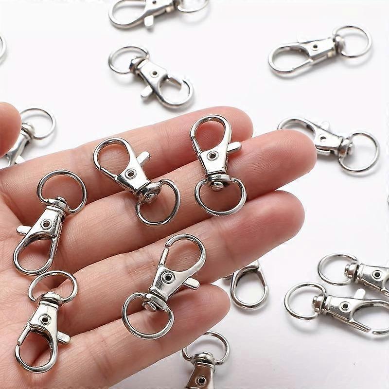 Lot de 50 porte-clés avec anneaux, en alliage de zinc, sans plaquage, avec cordon de suspension à monter soi-même, pour la création de bijoux, les loisirs créatifs et les accessoires de mode.