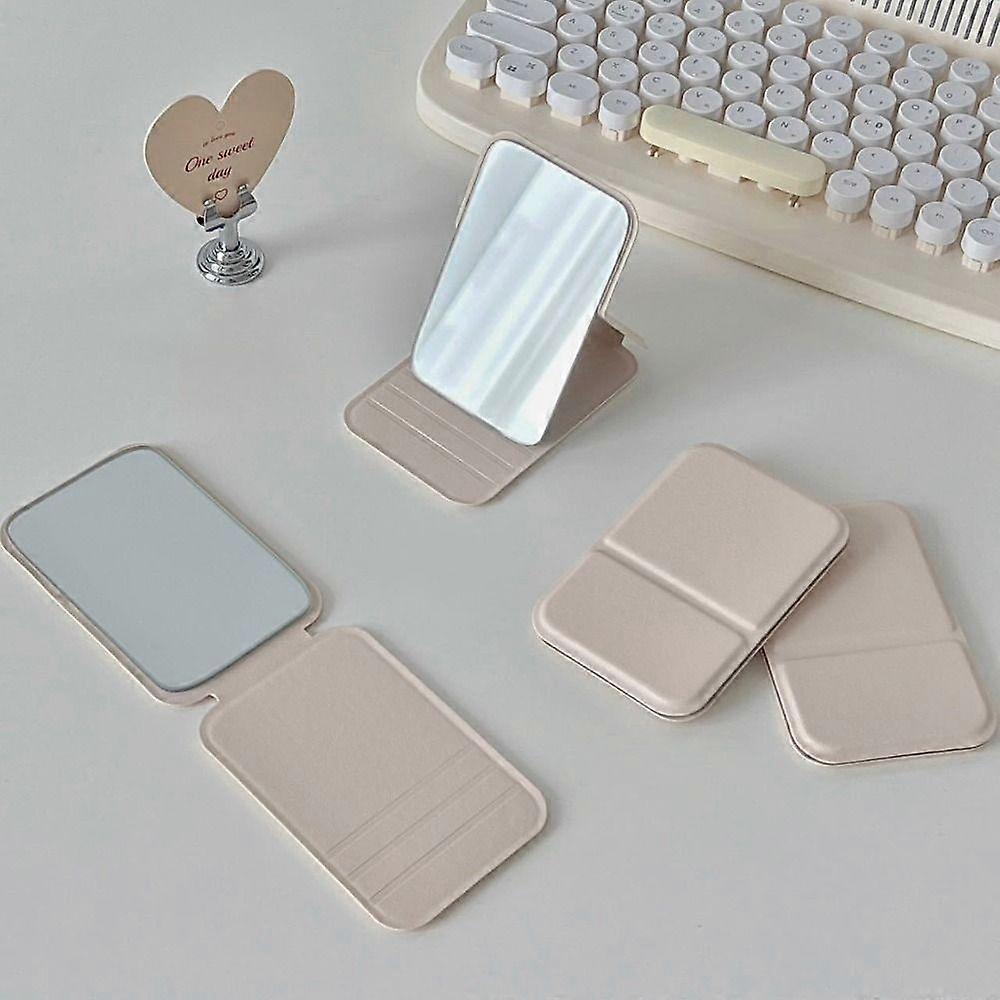 Portable Mini Desktop Mirror Stand Up Pocket Folding Mirror Student Vanity Mirror  Makeup Skincare