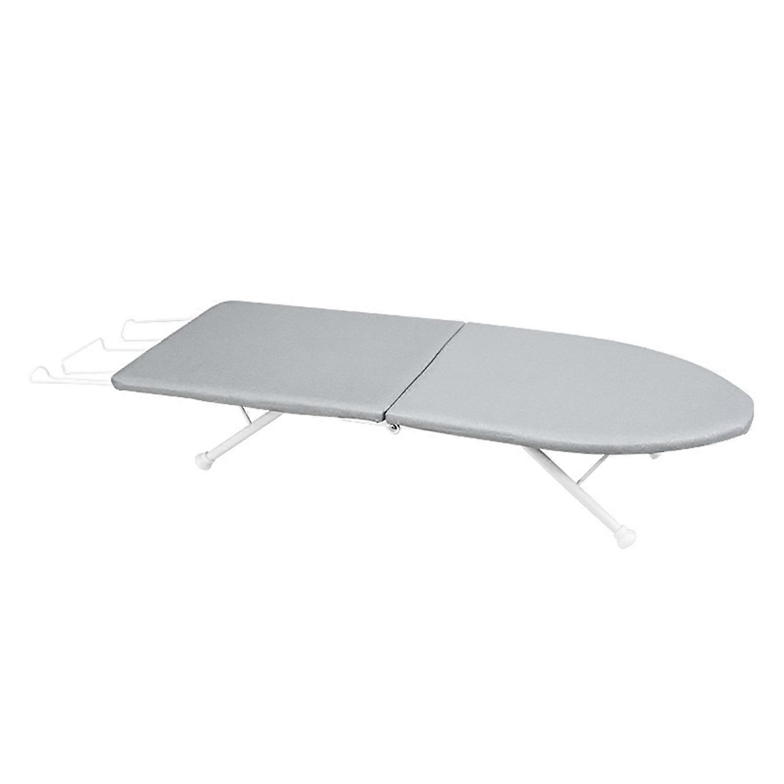 Portable Foldable Desktop Ironing Board Durable Wood Construction Ergonomic Height Adjustable Home Office Use  Silver coated gray c