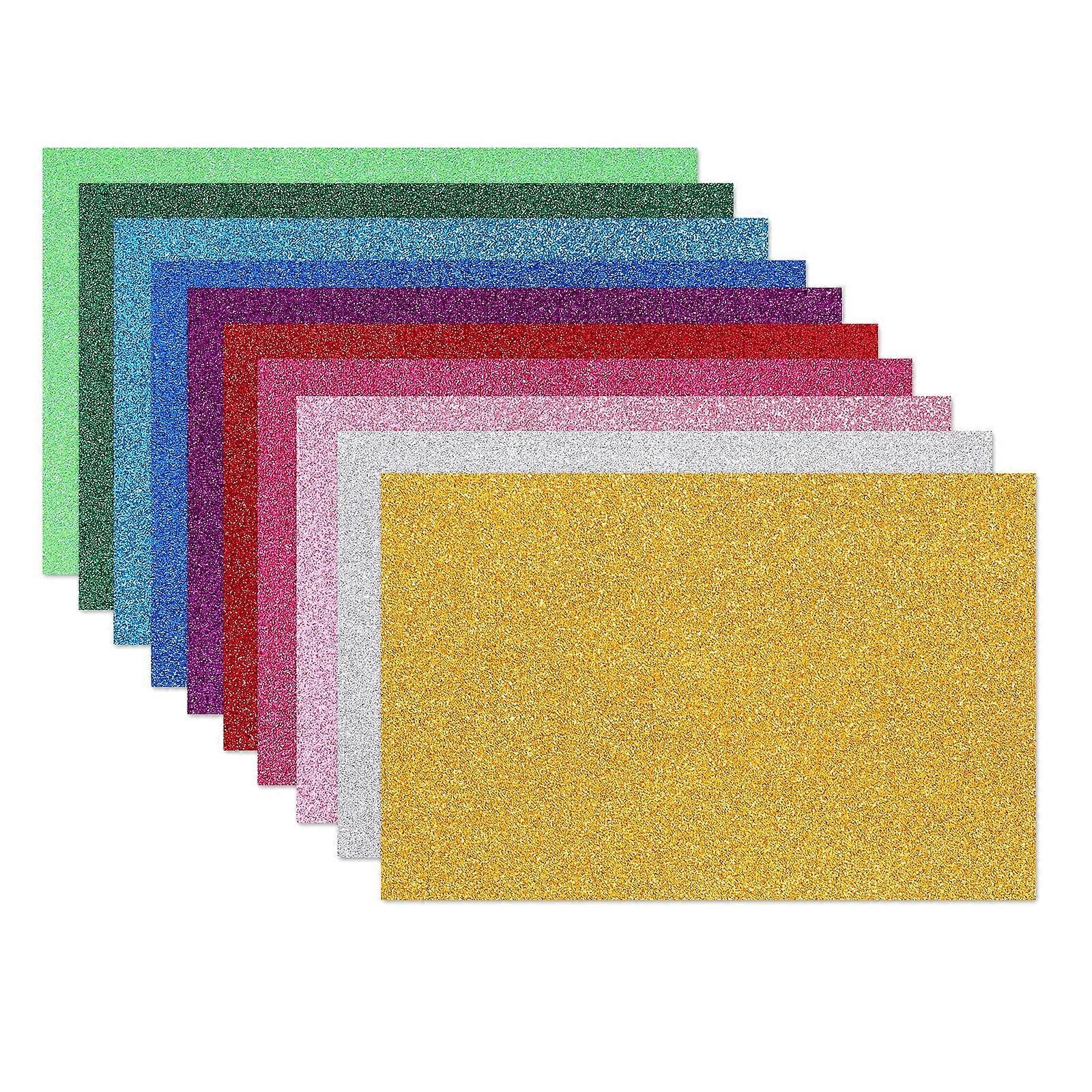 Glitter Card Stock, Assorted Colors, 12" x 12", 10 Sheets