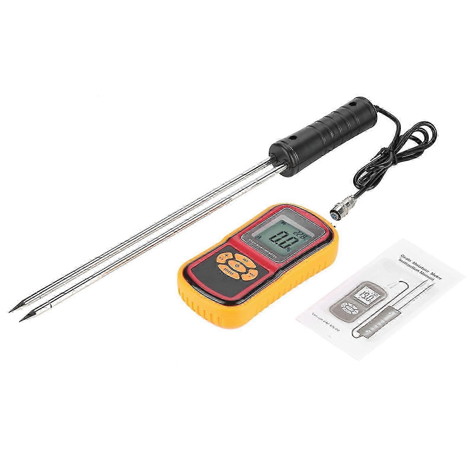 GM640 Portable Digital LCD Grain Moisture Temperature Meter for Wheat Rice Corn Bean