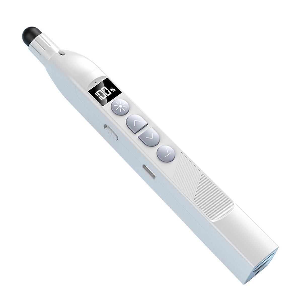 Wireless Page Turnner Laser with Telescopic Stick Stylus Pen RF2.4G Remote Control Clicker Pen,B
