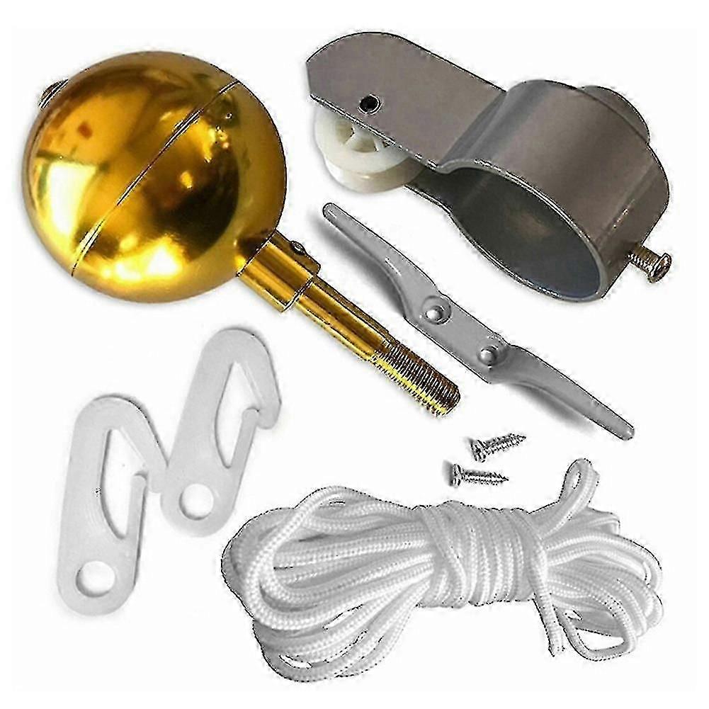 Εξάρτηση επισκευής μερών κοντών σημαίας 2'dia Τροχαλία φορτηγών χρυσό σχοινί Halyard συνδετήρων σφαιρών