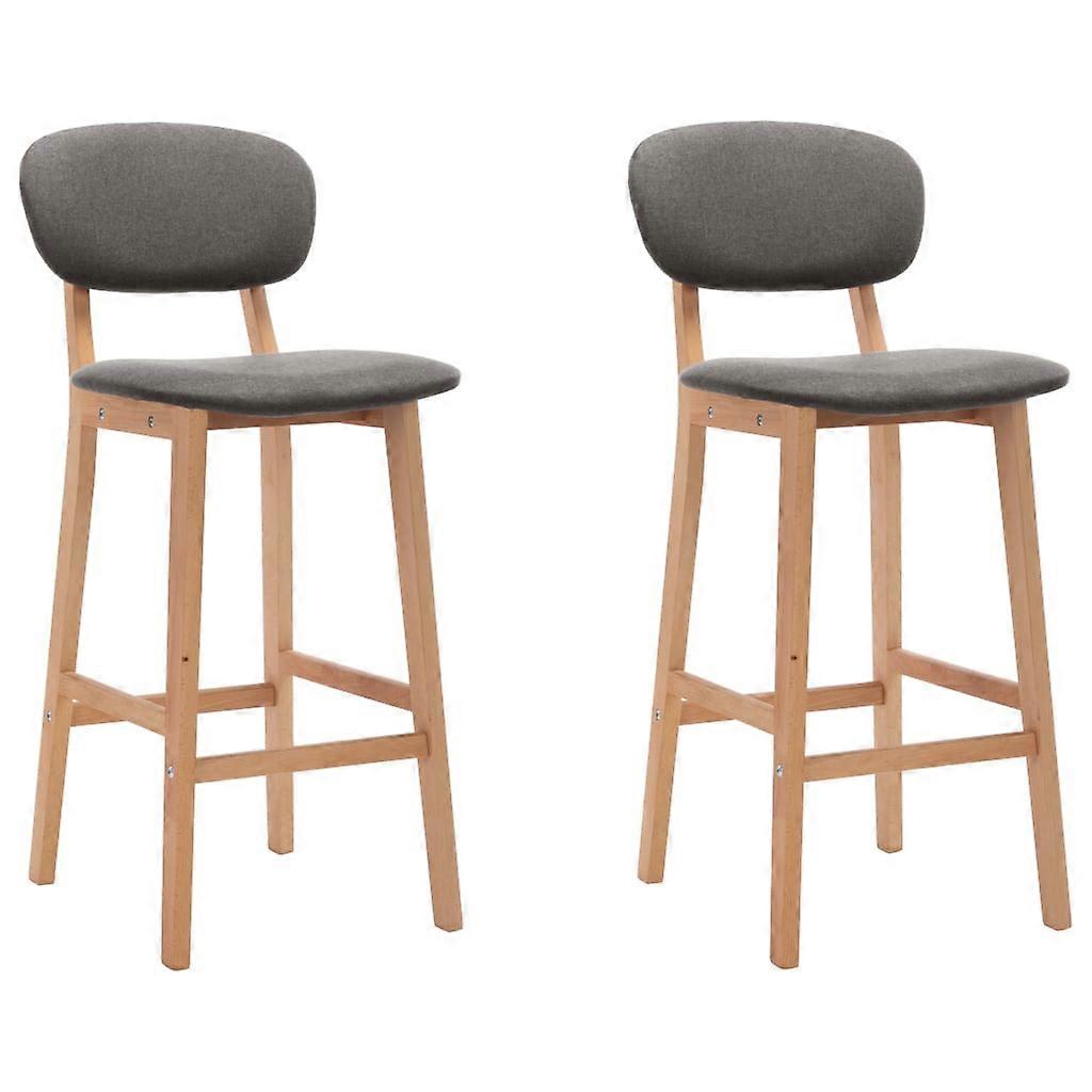 Barhocker 2 Stk. Hellgrau Stoff, SKU: 289367
