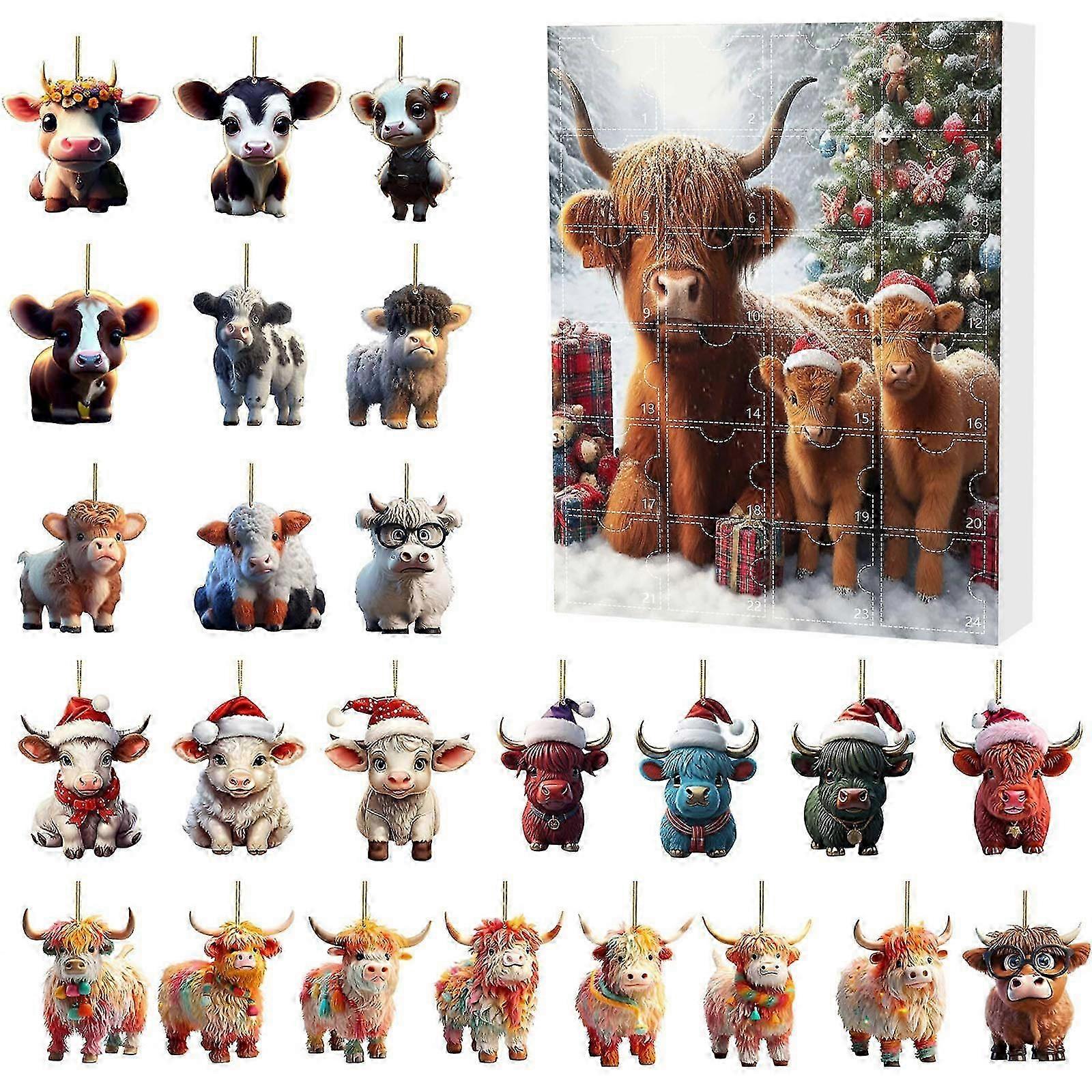 Farm Theme Advent Calendar for Christmas - Yak Pattern Blind Box Gift