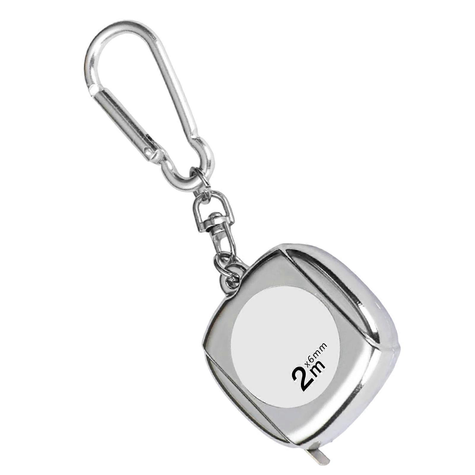 2meter Metric Ruler Steel Flexible Measuring Tape Keychain with Self Locking Waterproof Clear Scale Tape Measure  Silver