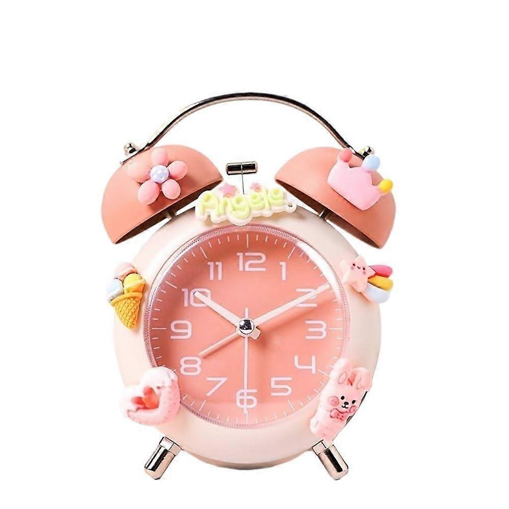 Alarm Clock Large Metal Desktop Timepiece with Loud Ring Night Light for Students Bedroom