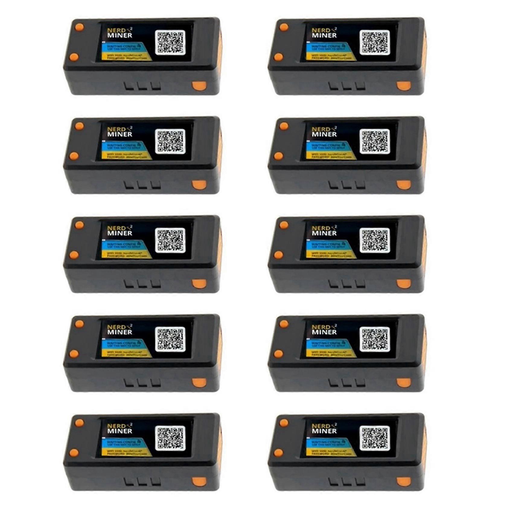 10X Bitcoin Nerd Miner V2.0 T-Display-S3 BTC Crypto Solo Lottery Nerdminer Miner LCD Display 78KH/S with Shell