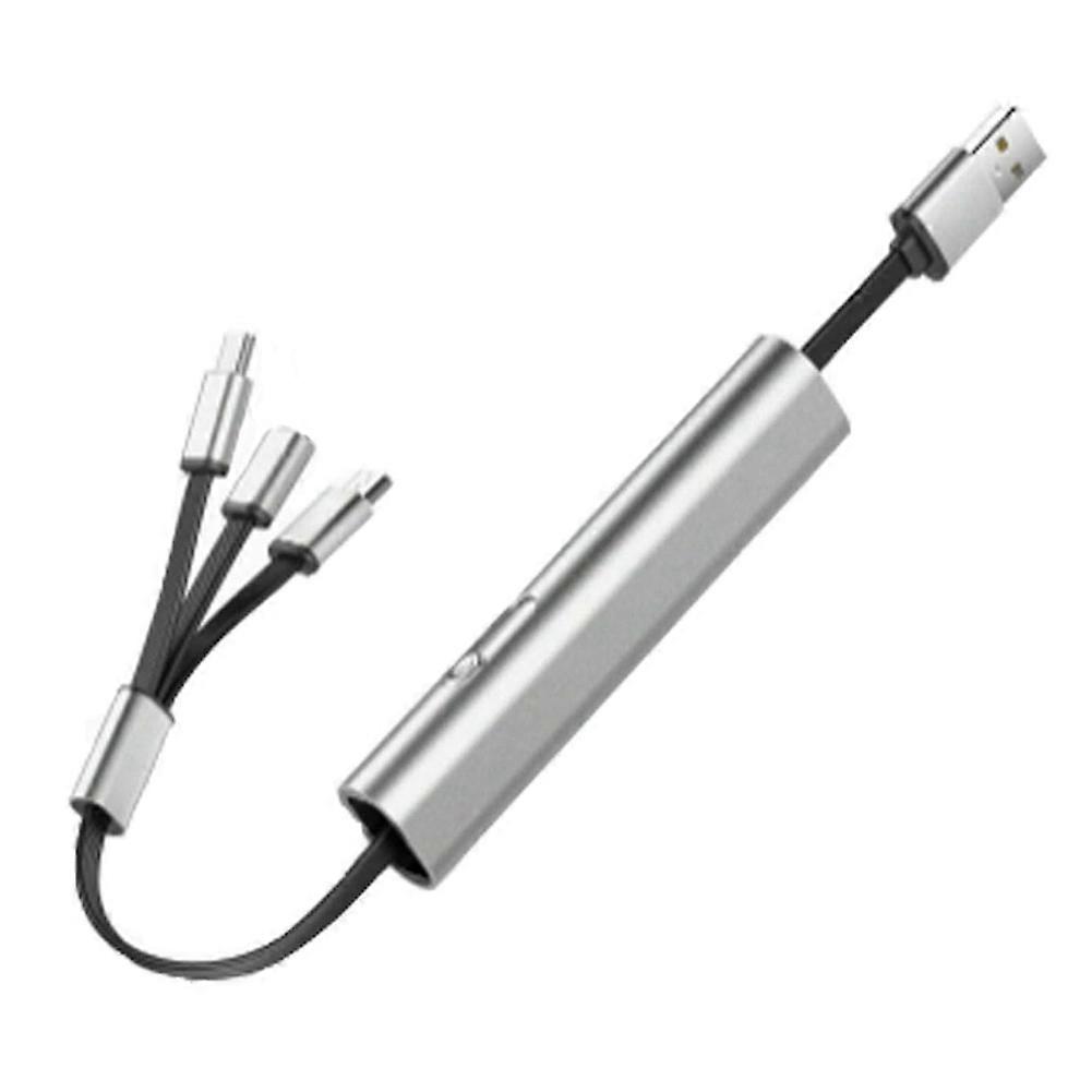 3 in 1 Fast Charging Cable for IPhone/Android/Tablet Gray