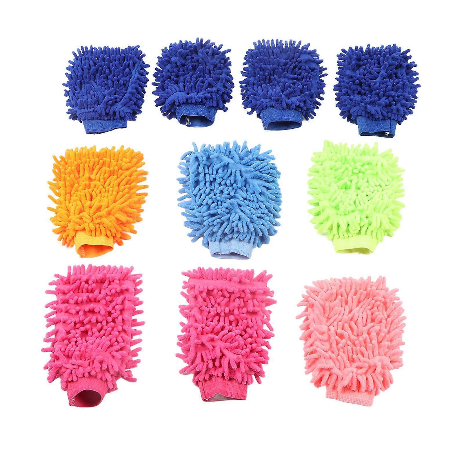 10 soft, scratch-resistant, double-sided car wash gloves for home use.