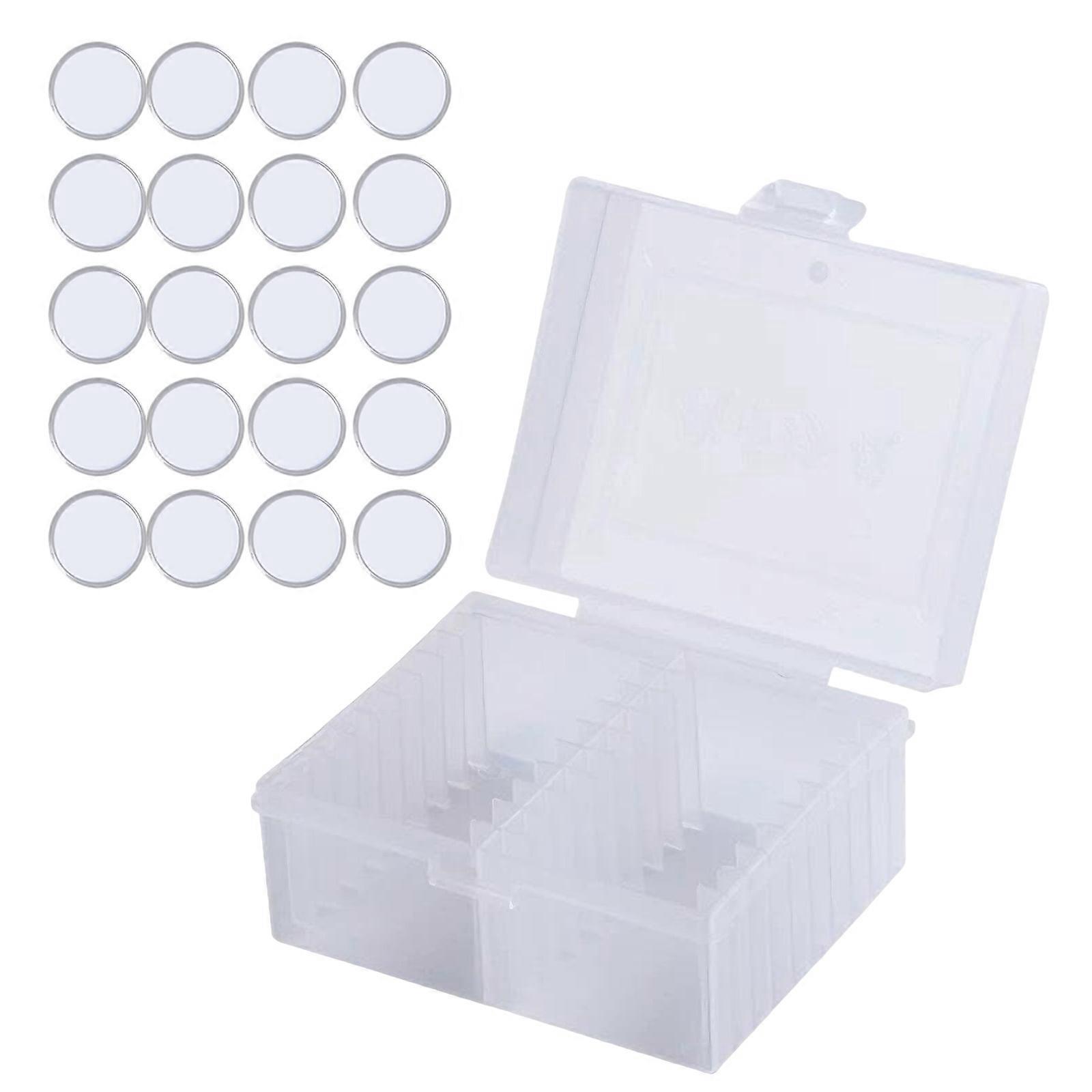 Adjustable Plastic Coin Storage Case For Collectible Protective With Size Adjustment Feature And Clear Designs Multicolor