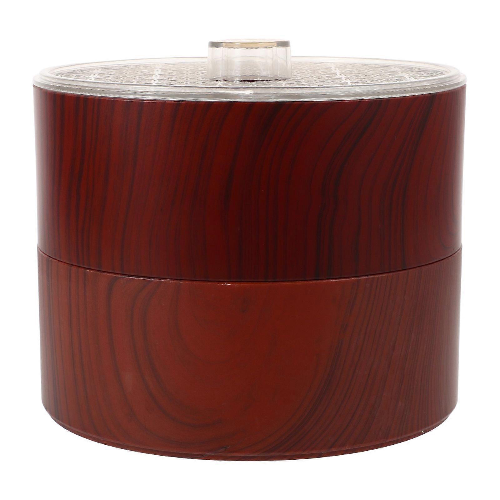 Wood Grain Small Tea Box for Dual-Layer Storage with Lid