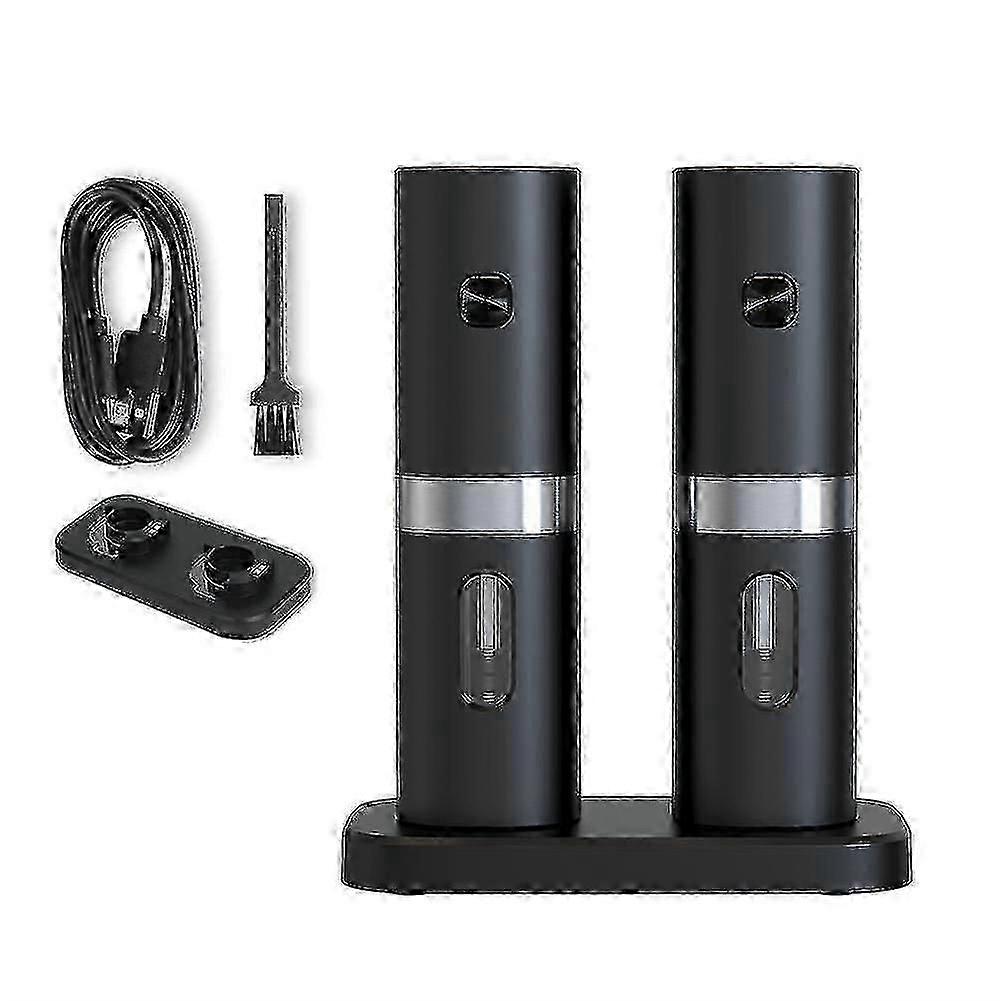 Electric Automatic Salt And Grinder Set With Rechargeable Base 2 Adjustable Coarseness Porta