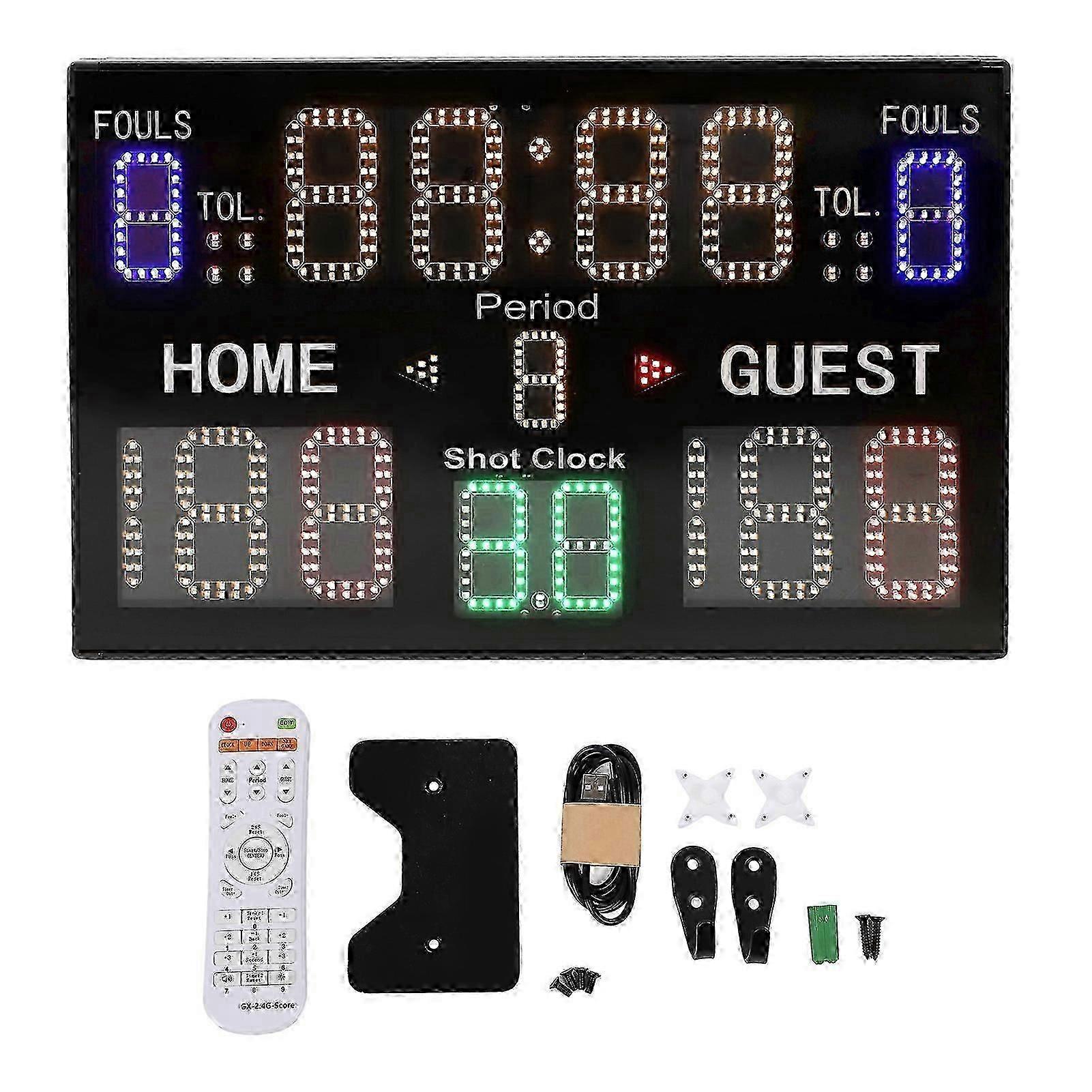Electronic Scoreboard 15 Digit LED Display Multisport Portable Scoreboard Score Keeper for Gyms Recreation Centers