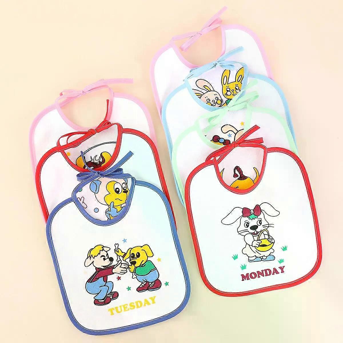 Bavoirs de dessin anim�� en forme de U pour b��b��s, bavoirs pour tout-petits, serviettes de salive imperm��ables pour gar?ons et filles, m��lang