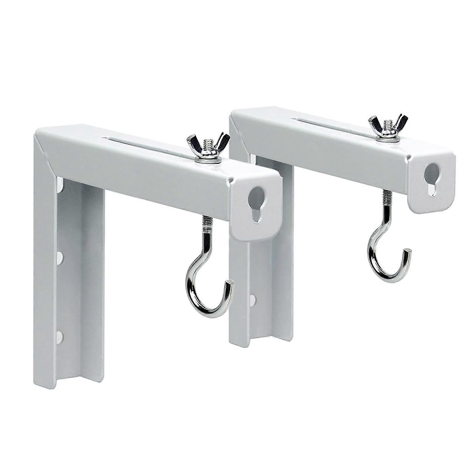 Universal Projector Screen LBracket Wall/Ceiling Mount, 2Piece Adjustable Extension, Includes Hooks And Hardware, White