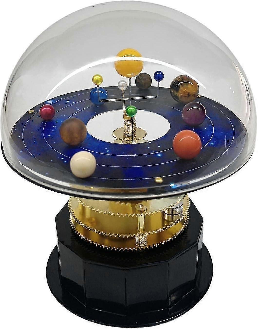 Eight Planets Electric Rotating Metal Solar System Model With Lights Dynamic Simulation Solar System Model Space Science