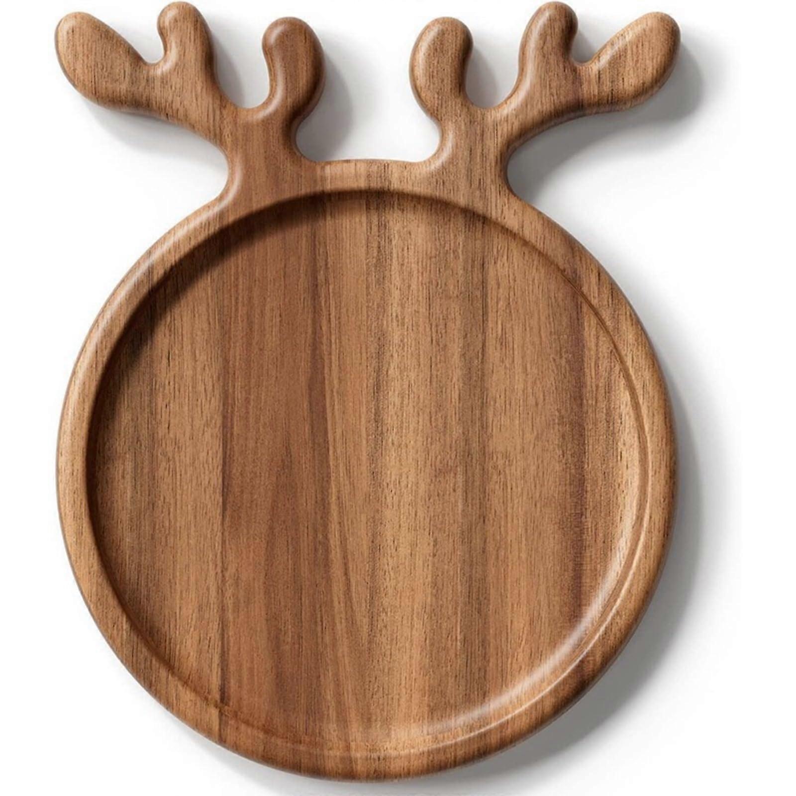 Large Wooden Serving Tray with Animal Design for Snacks and Fruit